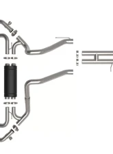 aFe Power Vulcan Series 3" to 2-1/2" 304 Stainless Steel Catback Exhaust System with Black Tip Jeep Wrangler 392 V8-6.4L 2021-2024                                     - 49-38098-B - Image 2