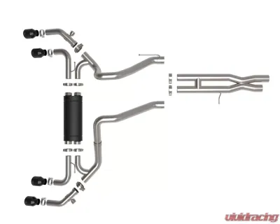 aFe Power Vulcan Series 3" to 2-1/2" 304 Stainless Steel Catback Exhaust System with Black Tip Jeep Wrangler 392 V8-6.4L 2021-2024 - 49-38098-B