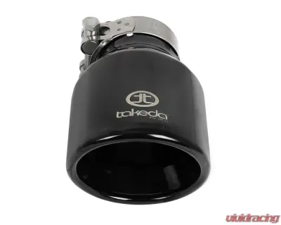 Takeda 304 Stainless Steel Clamp-on Exhaust Tip Black 2-1/2"Inlet x 4''W Outlet x 6''L - 49T25404-B061