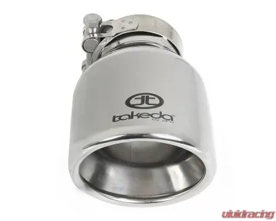 Takeda 304 Stainless Steel Clamp-on Exhaust Tip Polished 2-1/2"Inlet x 4''Outlet x 6''L - 49T25404-P061