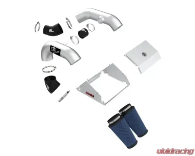 aFe Power Rapid Induction Brushed Aluminum Cold Air Intake System w/ Pro 5R Filter Ford F-150 EcoBoost V6 3.5L 2021-2025 - 52-10015RH