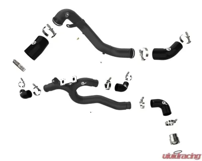 aFe Power Black Aluminum BladeRunner Hot & Cold Charge Pipe Kit Genesis | Kia 2018-2023 - 46-20504-B