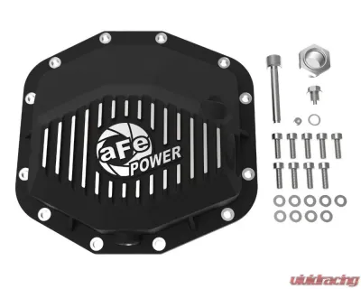 aFe Power Pro Series Rear Differential Cover Black w/ Machined Fins & Gear Oil Ram TRX V8 6.2L 2021-2024 - 46-71281B