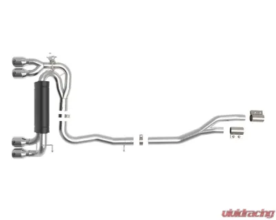 aFe Power Mach Force XP 3"-2.5" 304 Stainless Catback Exhaust System w/ Polished Tips BMW F87 M2 Competition S55 L6 3.0L (tt) 2019-2021 - 49-36350-P