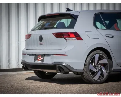 aFe Power Gemini XV 3" to 2-1/2" 304 Stainless Steel Catback Exhaust System with Cut-Out Black Tips Volkswagen GTI Gas L4-2.0L t 2022-2024 - 49-36451-B