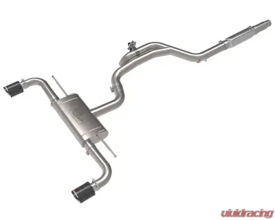 aFe Power Gemini XV 3" to 2-1/2" 304 Stainless Steel Catback Exhaust System with Cut-Out Carbon Fiber Tips Volkswagen GTI Gas L4-2.0L t 2022-2024 - 49-36451-C