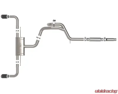 aFe Power Gemini XV 3" to 2-1/2" 304 Stainless Steel Catback Exhaust System with Cut-Out Carbon Fiber Tips Volkswagen GTI Gas L4-2.0L t 2022-2024 - 49-36451-C