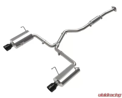 Takeda 2-1/2" to 2-1/4" 304 Stainless Steel Catback Exhaust System w/ Black Tip Subaru Forester 2014-2018 - 49-36804-B