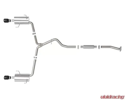 Takeda 2-1/2" to 2-1/4" 304 Stainless Steel Catback Exhaust System w/ Black Tip Subaru Forester 2014-2018 - 49-36804-B