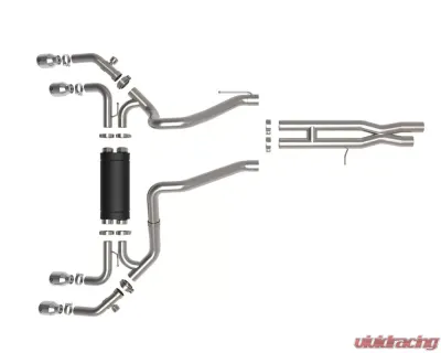 aFe Power Vulcan Series 3" to 2-1/2" 304 Stainless Steel Catback Exhaust System with Polished Tip Jeep Wrangler 392 V8-6.4L 2021-2024 - 49-38098-P