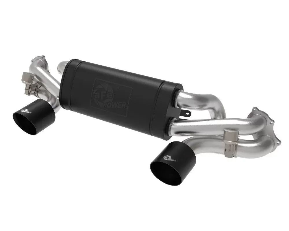 aFe Power Mach Force-Xp 2-1/4" - 2-1/2" 304 Stainless Steel Catback Exhaust System w/ Black Tips Porsche 718 Cayman GT4 H6 4.0L 2020+ - 49-36443-B