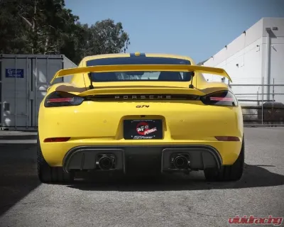 aFe Power Mach Force-Xp 2-1/4" - 2-1/2" 304 Stainless Steel Catback Exhaust System w/ Black Tips Porsche 718 Cayman GT4 H6 4.0L 2020+ - 49-36443-B