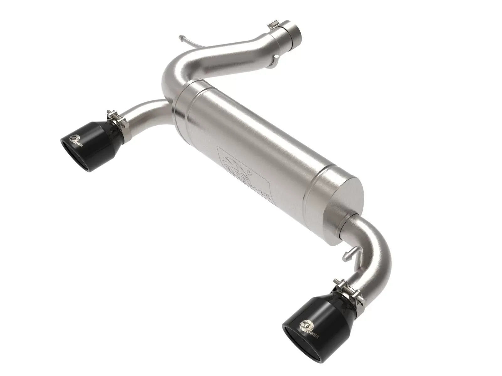 aFe Power Vulcan Series 3"to 2-1/2" 304 Stainless Steel Axleback Exhaust System with Black Tips Ford Bronco L4-2.3L t | V6-2.7L tt 2021-2025 - 49-33137-B