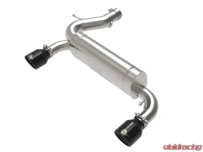 aFe Power Vulcan Series 3"to 2-1/2" 304 Stainless Steel Axleback Exhaust System with Black Tips Ford Bronco L4-2.3L t | V6-2.7L tt 2021-2024 - 49-33137-B