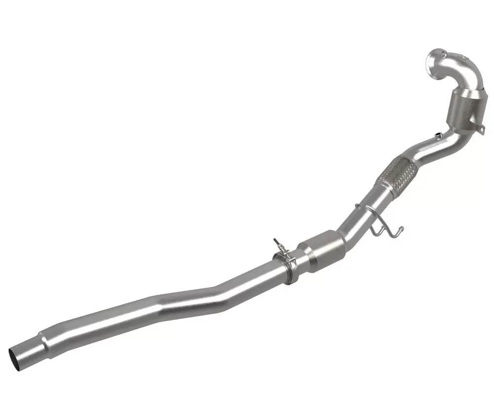 aFe Power Twisted Steel Down Pipe 3" 304 Stainless Steel with Cat Audi S3 | Volkswagen Golf R L4-2.0L t 2015-2019 - 48-36411-1YC