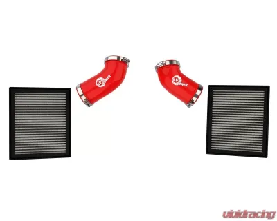 aFe Power Super Stock Induction System Red Edition with Pro DRY S Filters Toyota Tundra V6-3.4L tt 2022-2024 - 55-10019DR