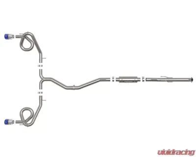 Takeda 2-1/2" to 3" 304 Stainless Steel Catback Exhaust System with Blue Flame Tip Acura Integra | Honda Civic Si L4-1.5L t 2022-2024 - 49-36630-L