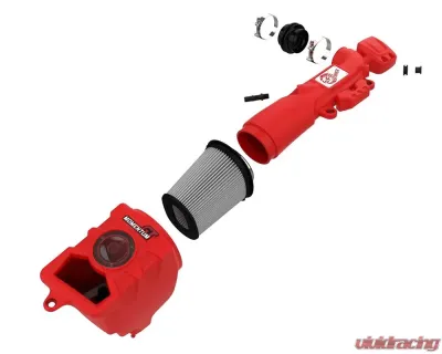 aFe Power Momentum GT Red Edition Cold Air Intake System w/ Pro Dry S Filter Jeep Wrangler JL | Gladiator V6 3.6L 2018-2023 - 51-76217-R