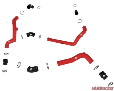 aFe Power BladeRunner Aluminum Hot and Cold Charge Pipe Kit (Red) Ford Explorer/ST | Lincoln Aviator EcoBoost V6-3.0L (tt) 2022-2024 - 46-20674-R