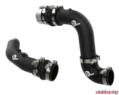 aFe Power BladeRunner Black Aluminum Hot and Cold Charge Pipe Kit Ford Diesel Trucks V8-6.7L td High Output 2023-2024 - 46-20684-B