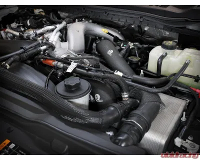 aFe Power BladeRunner Black Aluminum Hot and Cold Charge Pipe Kit Ford Diesel Trucks V8-6.7L td High Output 2023-2024 - 46-20684-B