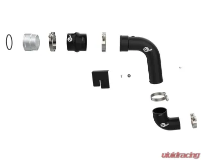 aFe Power BladeRunner 3" Black Aluminum Cold Charge Pipe Ford Diesel Trucks V8-6.7L td High Output 2023-2024 - 46-20689-B
