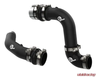 aFe Power Black BladeRunner Aluminum Hot and Cold Charge Pipe Kit Ford Diesel Trucks V8-6.7L td 2023-2024 - 46-20734-B