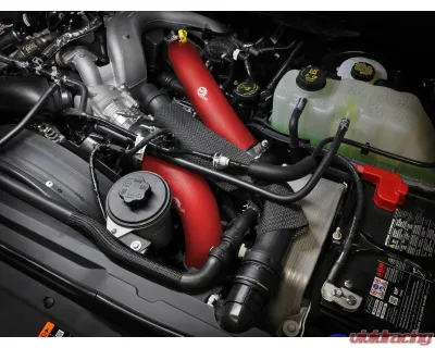 aFe Power Red BladeRunner Aluminum Hot and Cold Charge Pipe Kit Ford Diesel Trucks V8-6.7L td 2023-2024 - 46-20734-R
