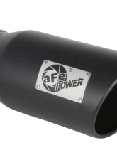 aFe Power Atlas 5" Aluminized Steel DPF-Back Exhaust System with Black Tips Ram Diesel Trucks L6-6.7L td 2019-2024                                     - 49-02075-B - Image 3