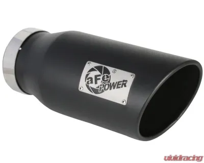 aFe Power Atlas 5" Aluminized Steel DPF-Back Exhaust System with Black Tips Ram Diesel Trucks L6-6.7L td 2019-2024 - 49-02075-B