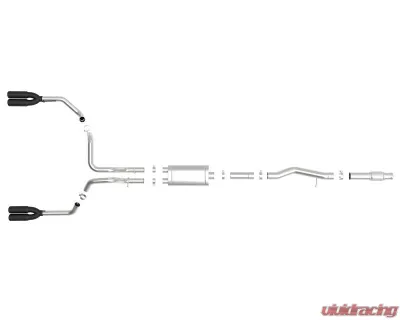 aFe Power Vulcan Series 304 Stainless Steel Catback Exhaust System with Black Tip GM Silverado | Sierra 1500 V8-6.2L 2019-2024 - 49-34102-B