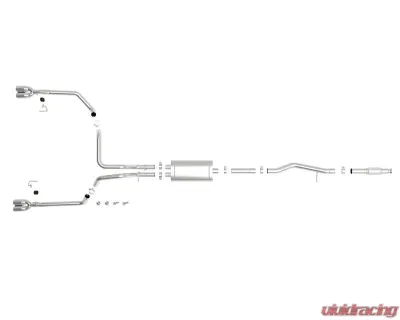 aFe Power Vulcan Series 3" to Dual 2-1/2" 304 Stainless Steel Catback Exhaust System with Polished Tips GM Silverado | Sierra 1500 V6-4.3L | V8-5.3L 2019-2024 - 49-34104-P