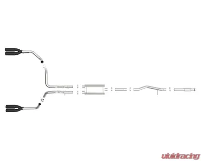 aFe Power Vulcan Series 3" to Dual 3" 304 Stainless Steel Catback Exhaust System with Black Tip GM Silverado | Sierra 1500 V8-5.3L 2019-2024 - 49-34105-B