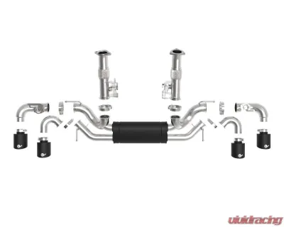 aFe Power Mach Force-XP 304 Stainless Steel Catback Exhaust with Black Muffler and Tips with NPP Chevrolet Corvette C8 V8-6.2L 2020-2024 - 49-34124-B
