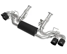 aFe Power Mach Force-XP 304 Stainless Steel Catback Exhaust with Black Muffler and Tips with NPP Chevrolet Corvette C8 V8-6.2L 2020-2024