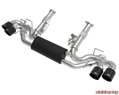 aFe Power Mach Force-XP 304 Stainless Steel Catback Exhaust with Black Muffler and Tips with NPP Chevrolet Corvette C8 V8-6.2L 2020-2024 - 49-34124-B