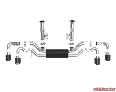 aFe Power Mach Force-XP 304 Stainless Steel Catback Exhaust with Carbon Fiber Muffler and Tips with NPP Chevrolet Corvette C8 V8-6.2L 2020-2024 - 49-34124-C