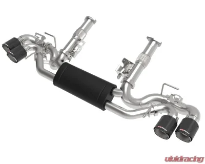 aFe Power Mach Force-XP 304 Stainless Steel Catback Exhaust with Carbon Fiber Muffler and Tips with NPP Chevrolet Corvette C8 V8-6.2L 2020-2024 - 49-34124-C