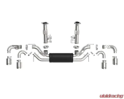 aFe Power Mach Force-XP 304 Stainless Steel Catback Exhaust with Polished Muffler and Tips with NPP Chevrolet Corvette C8 V8-6.2L 2020-2024 - 49-34124-P