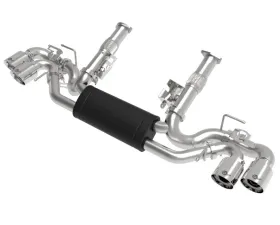 aFe Power Mach Force-XP 304 Stainless Steel Catback Exhaust with Polished Muffler and Tips with NPP Chevrolet Corvette C8 V8-6.2L 2020-2024