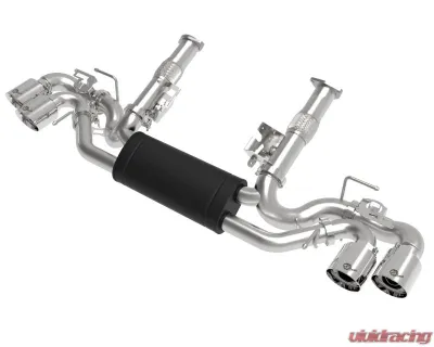 aFe Power Mach Force-XP 304 Stainless Steel Catback Exhaust with Polished Muffler and Tips with NPP Chevrolet Corvette C8 V8-6.2L 2020-2024 - 49-34124-P