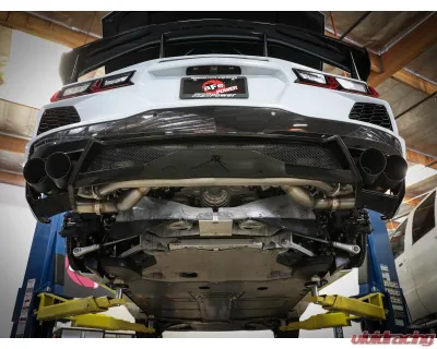 aFe Power Mach Force-XP 304 Stainless Steel Catback Exhaust with Black Tips with NPP without Muffler Chevrolet Corvette C8 V8-6.2L 2020-2024 - 49-34124NM-B