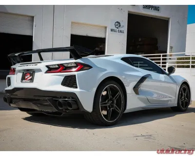 aFe Power Mach Force-XP 304 Stainless Steel Catback Exhaust with Black Tips with NPP without Muffler Chevrolet Corvette C8 V8-6.2L 2020-2024 - 49-34124NM-B