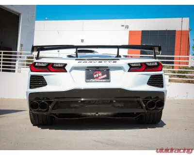 aFe Power Mach Force-XP 304 Stainless Steel Catback Exhaust with Black Tips with NPP without Muffler Chevrolet Corvette C8 V8-6.2L 2020-2024 - 49-34124NM-B