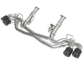 aFe Power Mach Force-XP 304 Stainless Steel Catback Exhaust with Carbon Fiber Tips with NPP without Muffler Chevrolet Corvette C8 V8-6.2L 2020-2024