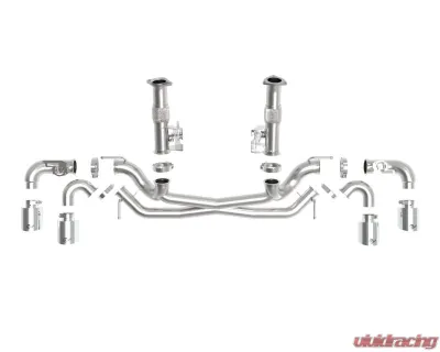 aFe Power Mach Force-XP 304 Stainless Steel Catback Exhaust Polished Tips with NPP without Muffler Chevrolet Corvette C8 V8-6.2L 2020-2024 - 49-34124NM-P