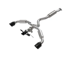 AFE Gemini XV Stainless Steel Catback Exhaust System w/Cut-Out Black Toyota GR Corolla 23-24 L3-1.6L (t)