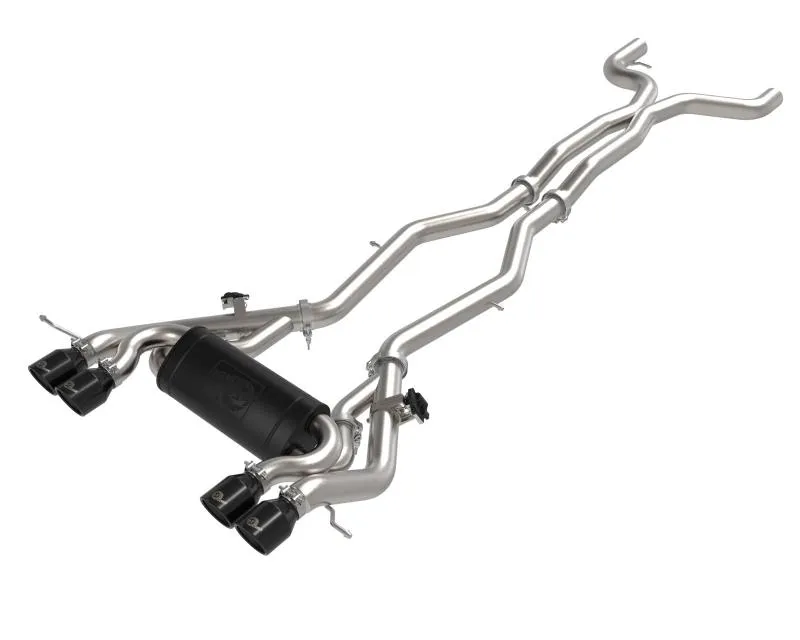aFe Power Mach Force-XP 3" to 2-1/2" 304 Stainless Steel Catback Exhaust with Black Tips BMW M3 | M4 G80 | 82 L6-3.0L tt S58 2021-2024 - 49-36351-B