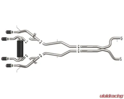 aFe Power Mach Force-XP 3" to 2-1/2" 304 Stainless Steel Catback Exhaust with Carbon Fiber Tips BMW M3 | M4 G80 | 82 L6-3.0L tt S58 2021-2024 - 49-36351-C