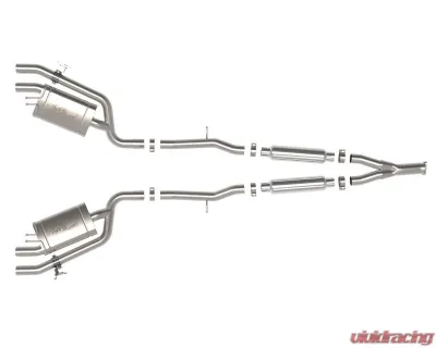 AFE Gemini XV 3 IN to Dual 2-1/2 IN 304 Stainless Steel Catback Exhaust System with Cut-Out Kia Stinger Gas L4-2.5L t 2022-2023 - 49-37024